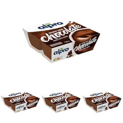 Alpro Soja-Dessert Dunkle Schokolade, 4 x 125g, UHT, vegan (Packung mit 4) von SSX