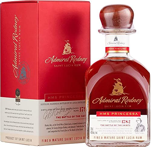 ADMIRAL RODNEY HMS PRINCESSA 70 CL IN EINER KISTE von Saint Lucia Distillers