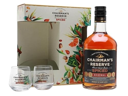 ST. LUCIA DISTILLERS CHAIRMAN'S RESERVE SPICED 70 CL GESCHENKBOX MIT ZWEI GLÄSERN von Saint Lucia Distillers