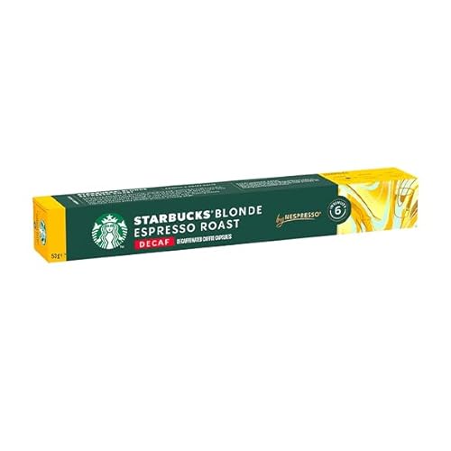 STARBUCKS Blonde Espresso Roast Decaf by Nespresso, Blonde Roast Kaffeekapseln, 80 Kapseln (8 x 10) von STARBUCKS