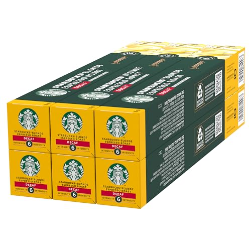 STARBUCKS Blonde Espresso Roast Entkoffeiniert by Nespresso, Helle Röstung, Kaffeekapseln 6 x 10 (60 Kapseln) von STARBUCKS