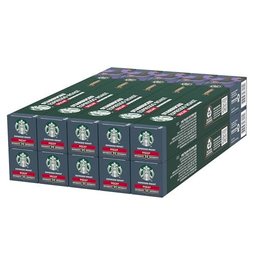 STARBUCKS Espresso Roast Entkoffeiniert by Nespresso, Dunkle Röstung, Kaffeekapseln 10 x 10 (100 Kapseln) von STARBUCKS