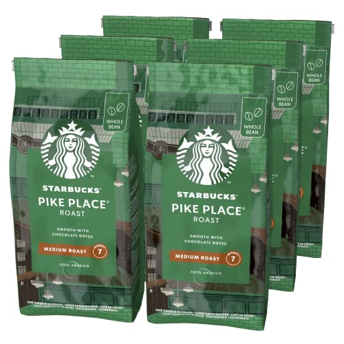 STARBUCKS Pike Place Roast, Mittlere Röstung, Ganze Kaffeebohnen 200g (6er Pack) von Starbucks