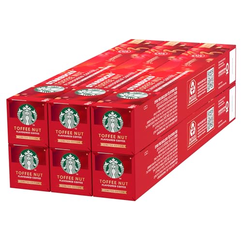 STARBUCKS Toffee Nut Flavoured Coffee by Nespresso, Helle Röstung, Kaffeekapseln 6 x 10 (60 Kapseln) von STARBUCKS