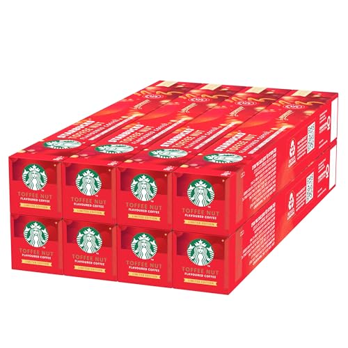 STARBUCKS Toffee Nut Flavoured Coffee by Nespresso, Helle Röstung, Kaffeekapseln 8 x 10 (80 Kapseln) von STARBUCKS