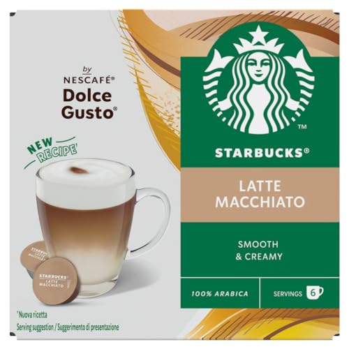 Starbucks Dolce Gusto Kompatible Kapseln (Latte Machiato, 12 Kapseln (6 Kaffee + 6 Milch)) von STARBUCKS