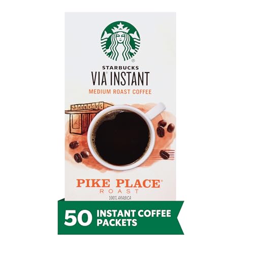 Starbucks VIA Instant *New! Pike Place Roast Medium Roast Coffee, 3,1 g (50 Stück) 1750 g von Starbucks