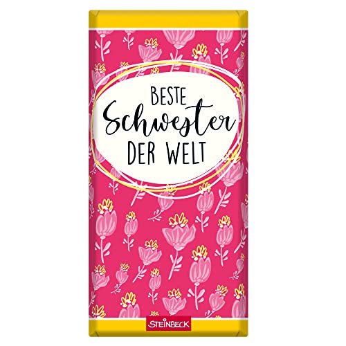 STEINBECK Beste SchwesterGeschenk- Schokolade 100g Tafel Geburtstag Weihnachten Ostern von STEINBECK