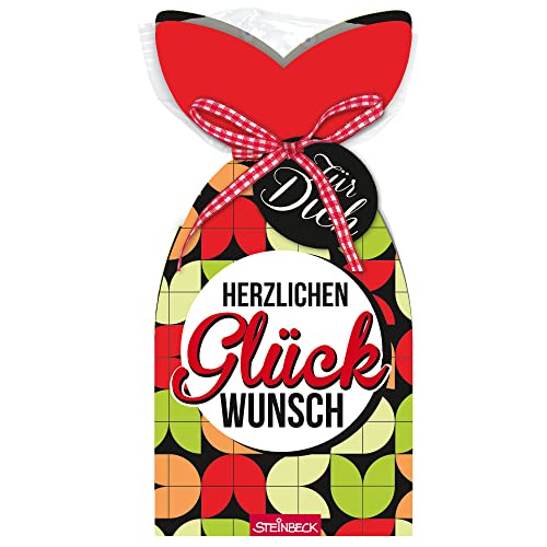 Fruchtgummi GLÜCKWUNSCH STEINBECK 100g Glück Geschenk Geburtstag Marienkäfer Prüfung Abitur süß Mitgebsel Führerschein Hauseinzug von STEINBECK