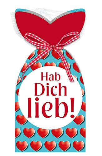 STEINBECK Liebe Freundschaft Geschenk-Fruchtgummi 100g - Hab dich lieb - Valentinstag love Herzen Freund Freundin rot süß Jahrestag Weihnachten Geburtstag von STEINBECK