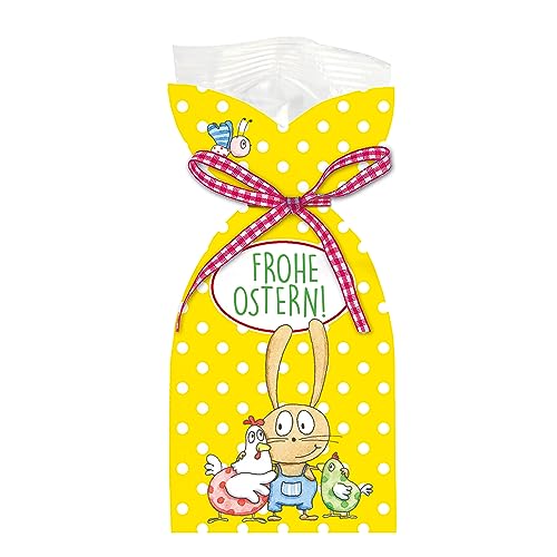 STEINBECK Ostern Geschenk Fruchtgummi 100g - Frohe Ostern - Osternest Osterhase gelb gepunktet Huhn Kinder süß Frohes Fest von STEINBECK