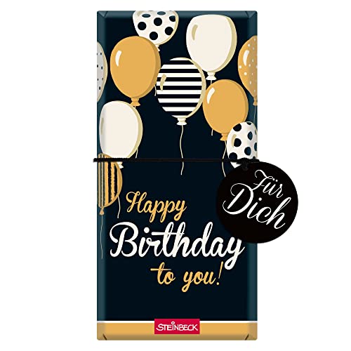 STEINBECK Geburtstag Geschenk-Schokolade 100g Tafel Happy Birthday Luftballons von STEINBECK
