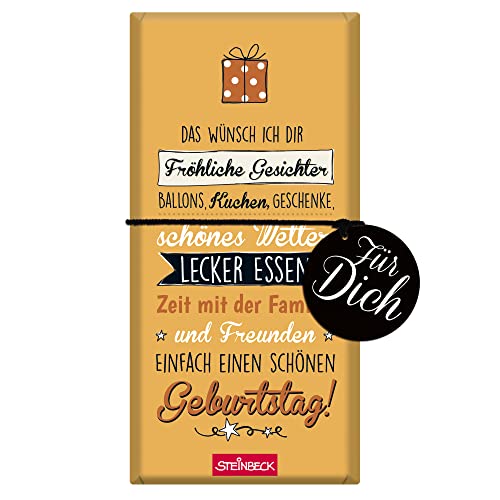 STEINBECK Geburtstag Geschenk-Schokolade 100g Tafel mit Spruch für Männer und Frauen von STEINBECK