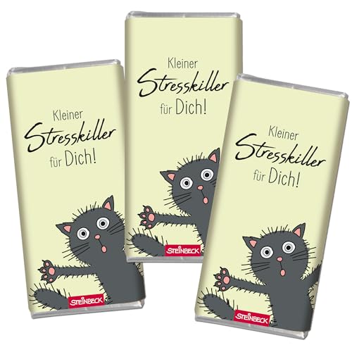 STEINBECK Geschenk-Schokolade Kleiner Stresskiller für Dich - 3er Set - 3x30g Tafel von STEINBECK