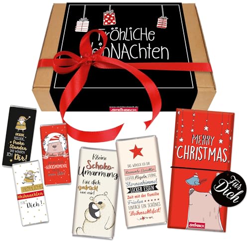 STEINBECK Geschenkbox - Fröhliche Weihnachten - Geschenk Schokolade Überraschung süße Weihnachtsgrüße für Familie Freunde Angestellte von STEINBECK