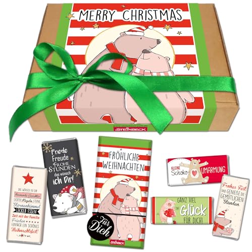 STEINBECK Geschenkbox - Merry Christmas - Geschenk Schokolade kleine Aufmerksamkeit süße Weihnachtsgrüße für Familie Freunde Angestellte von STEINBECK