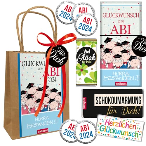 STEINBECK Geschenktüte Abitur - Geschenk Schokolade Glückwunsch bestandenes Abi Abigeschenk Abiturient Glückwunsch Abiprüfung von STEINBECK