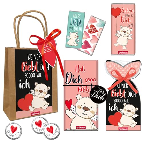 STEINBECK Geschenktüte Liebe - Geschenk Alles Liebe für dich Geschenkset Schokolade Valentinstag Lieblingsmensch von STEINBECK