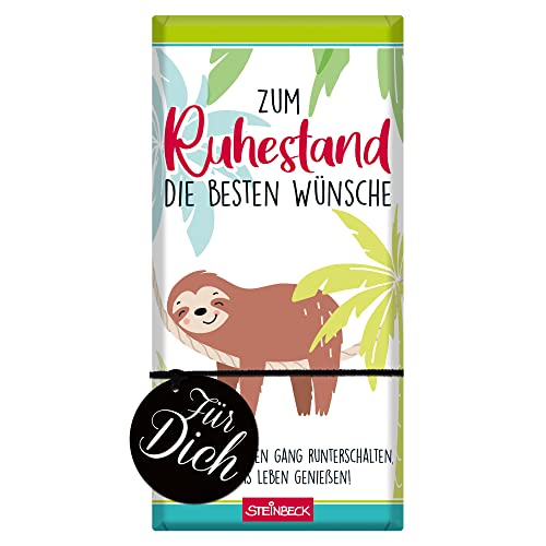 STEINBECK Ruhestand Geschenk Schokolade 100g Tafel Zum Ruhestand die besten Wünsche für Rentner und angehende Rentner von STEINBECK