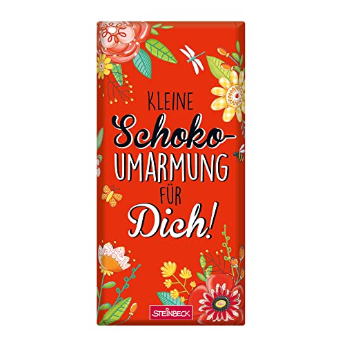 STEINBECK Liebe Geschenk-Schokolade 100g Tafel Schokoumarmung für Dich Lieblingsmensch beste Freundin Aufmerksamkeit von STEINBECK