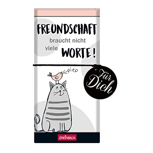 STEINBECK Freundschaft Geschenk-Schokolade 100g Tafel Freunde Geburtstag Mitgebsel von STEINBECK