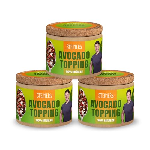 STEINER´s Avocado Topping | Knusprige, unwiderstehliche Gewürzmischung für Avocadogerichte, Bowls & Guacamole | Geschenkidee für Avocado Fans | 100% natürliche Zutaten | 3x 60g Dose von STEINER´s