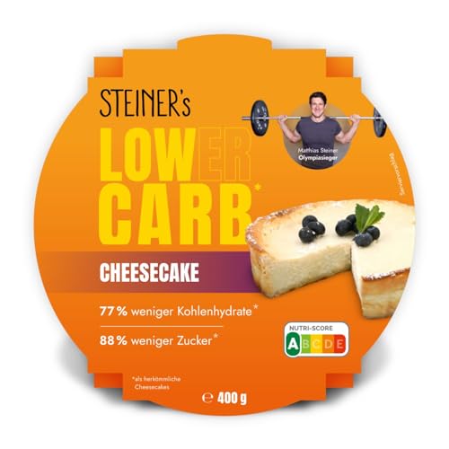 STEINER´s Cheesecake | 88% weniger Zucker | glutenfrei | low carb | ballaststoffreich | ohne Konservierungsstoffe | lange haltbar (Cheesecake, 400g) von STEINER´s