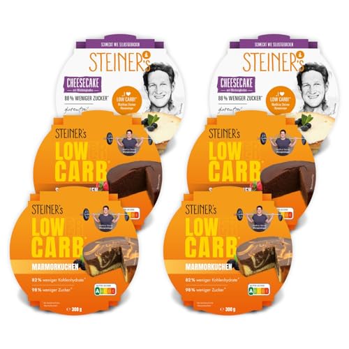 STEINER´s Kuchenmix | bis zu 98% weniger Zucker | glutenfrei | low carb | ballaststoffreich | ohne Konservierungsstoffe | lange haltbar (Kuchenmix, 2+2+2 Pack) von STEINER´s