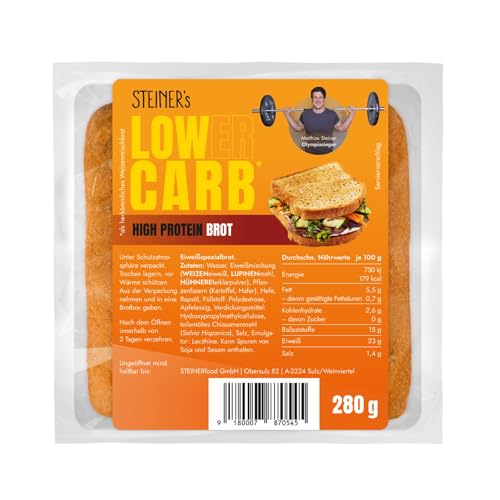 STEINER's Low Carb High Protein Brot | low carb | high protein | nur 2,6g Kohlenhydrate | 23g Eiweiß (280g) von STEINER´s