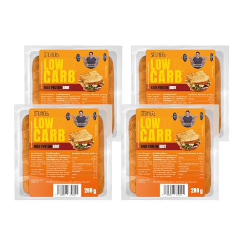 STEINER's Low Carb High Protein Brot | low carb | high protein | nur 2,6g Kohlenhydrate | 23g Eiweiß (4x280g) von STEINER´s