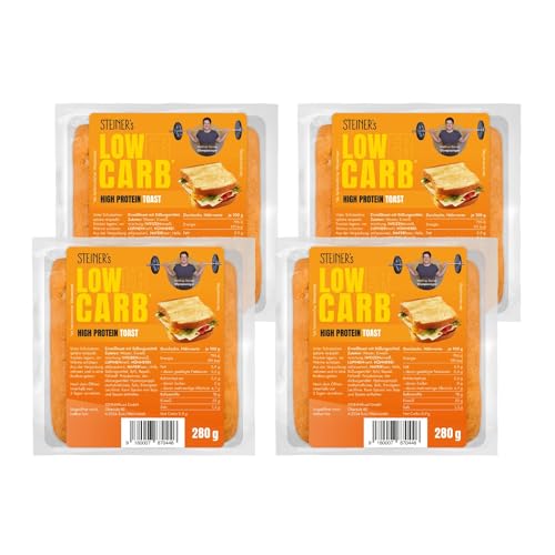 STEINER's Low Carb High Protein Toast | low carb | high protein | nur 0,9g Net-Carbs | 22g Eiweiß (4x280g) von STEINER´s