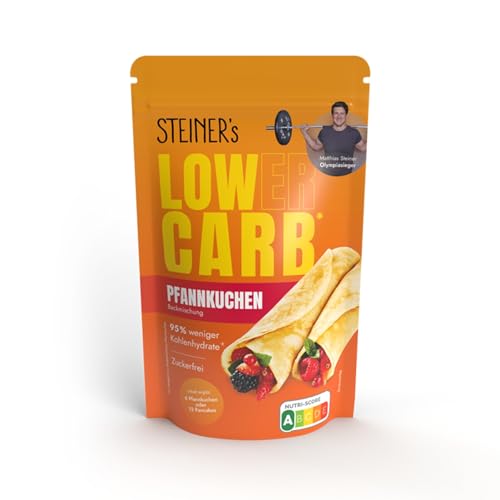 STEINER´s Low Carb Pfannkuchen | Protein Pancake Mix | Zuckerfrei, Glutenfrei & Kalorienreduziert | 7,8g Eiweiß | Für Pfannkuchen, Pancakes & Waffeln | 1x 150g Packung von STEINER´s