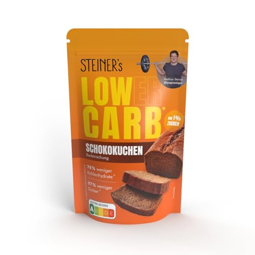 STEINER´s Low Carb Schokokuchen | Glutenfreie Lebensmittel Backmischung | 97% weniger Zucker, glutenfrei & kalorienreduziert | 11g Eiweiß | Auch für Brownies & Muffins | 1x 220g Packung von STEINER´s