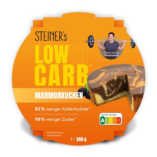 STEINER´s Marmorkuchen | 98% weniger Zucker | glutenfrei | low carb | ballaststoffreich | ohne Konservierungsstoffe | lange haltbar (Marmorkuchen, 300g) von STEINER´s