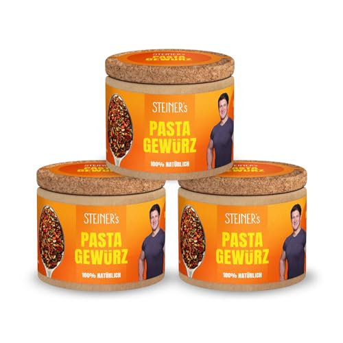 STEINER´s Pasta Gewürz | Italienische Kräuter Gewürzmischung für Nudelgerichte | Spaghetti Bolognese Sauce, die deine Familie lieben wird | Premiumqualität | 100% natürliche Zutaten | 3x 50g Dose von STEINER´s