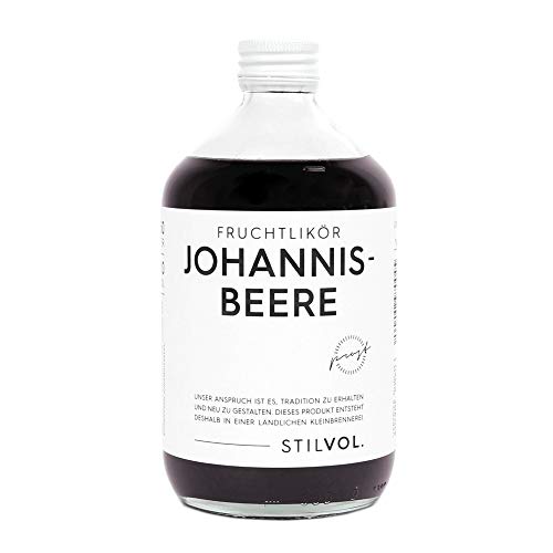 Geschenke für Frauen: Johannisbeere Likör 500ml mit 19% Alkohol von STILVOL. Spirituosen. In Handarbeit in deutscher Klein-Brennerei hergestellt, ohne Aromen. von STILVOL.