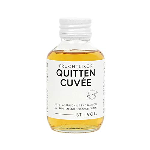 Quitten Cuvée Likör 100ml mit 19% Vol. von STILVOL. Spirituosen. Quittenlikör aus deutscher Klein-Brennerei, ohne künstliche Aromen. von STILVOL.