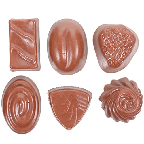 STOBOK 6st Simulationsschokolade Lebensmittel Schokolade Bulk-Schokolade Lebensmittel-Display-Dekoration Lebensechtes Schokoladenmodell Künstliche Schokolade Essen Nachtisch Kind PVC Keks von STOBOK