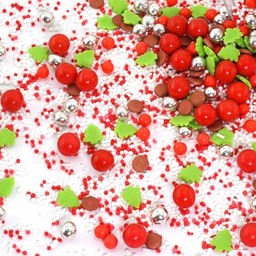 STREUSEL GLÜCK Weihnachtsglück 40g rot grün silber weiss bordeaux Tannenbaum Zuckerstreusel Weihnachten Tortendeko Torte Cupcakes Muffins Christmas Plätzchen von STREUSEL GLÜCK wir streuseln Liebe