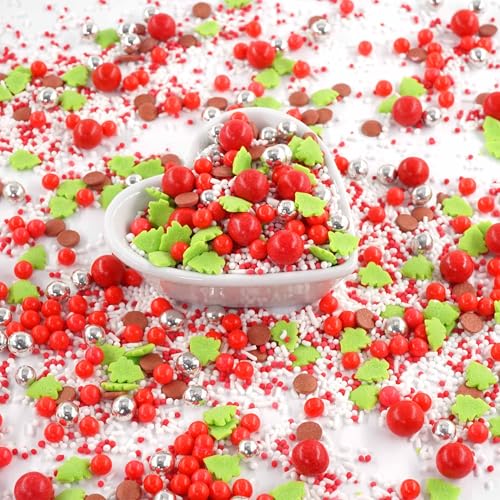 STREUSEL GLÜCK Weihnachtsglück 40g rot grün silber weiss bordeaux Tannenbaum Zuckerstreusel Weihnachten Tortendeko Torte Cupcakes Muffins Christmas Plätzchen von STREUSEL GLÜCK wir streuseln Liebe