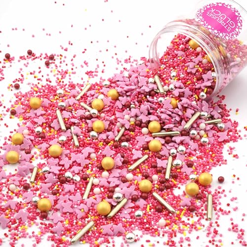 Streusel Butterfly Heaven bunt Mix 180g rosa Zuckerstreusel Ostern Frühling Plätzchen Schmetterlinge | STREUSEL GLÜCK | Sprinkles für Tortendeko Geburtstag Party Muffins Cupcakes Cake Pops von STREUSEL GLÜCK wir streuseln Liebe