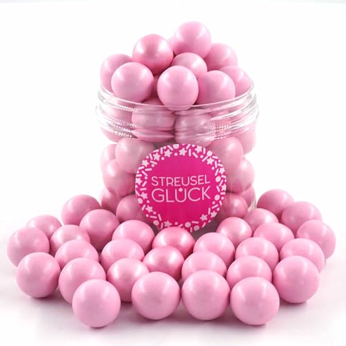 Streusel Glück Crispy Schokokugeln XXL ROSE rosa 130g - Streusel perfekt für Geburtstag Plätzchen Torte Kuchen Cupcakes Muffins Cakepops von STREUSEL GLÜCK wir streuseln Liebe