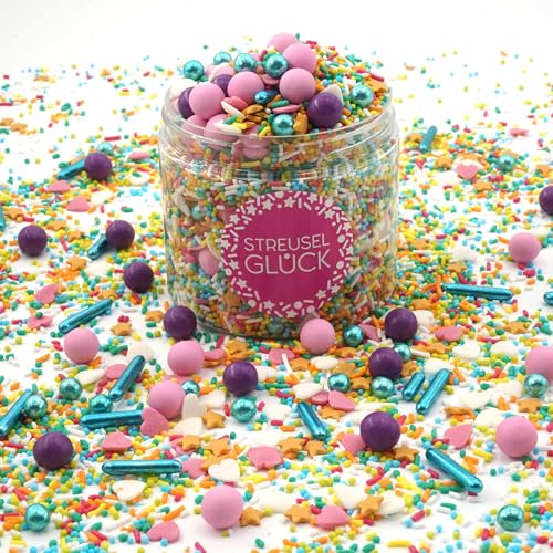 Streusel Glück Lila Wiese lila rosa blau bunt pastell 90g Zuckerstreusel Sprinkles Tortendeko Geburtstag Frühling Verzierung von Plätzchen Torte Kuchen Cupcakes Muffins von STREUSEL GLÜCK wir streuseln Liebe