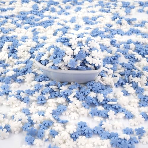 Streusel Glück Weihnachten Schneeflocken weiss blau hellblau 40g Weihnachtsstreusel Schnee | essbare Tortendeko Christmas | Zuckerstreusel Plätzchendeko Plätzchen Kekse verzieren | Sprinkles von STREUSEL GLÜCK wir streuseln Liebe