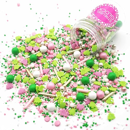 Streusel Weihnachten Christmas Tree 90g weiss rosa gold grün| STREUSEL GLÜCK | Weihnachtsstreusel Zuckerstreusel Sprinkles Christmas bunte Tortendeko Plätzchen verzieren Kuchenstreusel von STREUSEL GLÜCK wir streuseln Liebe