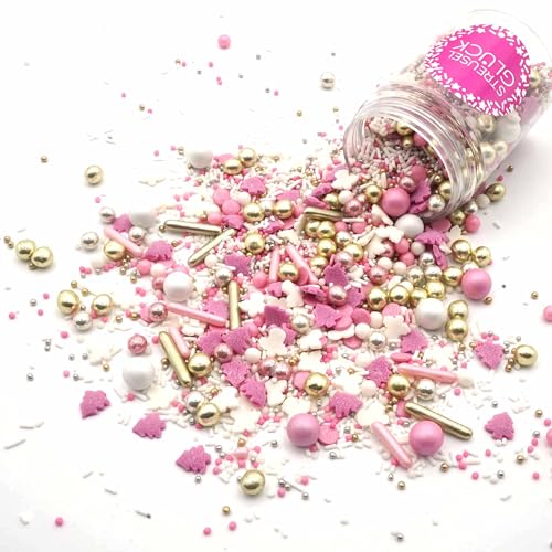 Streusel Weihnachten Engelchen 90g rose weiss rosa gold silber | STREUSEL GLÜCK | bunte Weihnachtsstreusel Zuckerstreusel Sprinkles Christmas Tortendeko Plätzchen verzieren Kuchenstreusel von STREUSEL GLÜCK wir streuseln Liebe