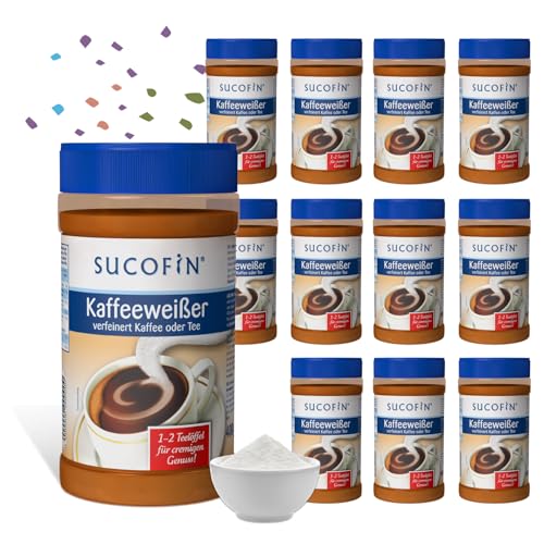 SUCOFIN Kaffeeweißer 12 x 400g leicht löslich, ideal für Kaffee/Tea, lange haltbar, perfekte für Gastro, Café, Büro, Bäckerei - 12er Vorteilspack für cremiges Genuss von SUCOFIN