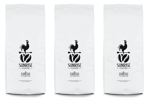 SUNRISE COFFEE Espressobohnen Colombia Sun Frische Ganze Kaffeebohnen direkt aus Kolumbien Arabica Kaffee, mittelkräftig geröstet, 1kg von SUNRISE COFFEE