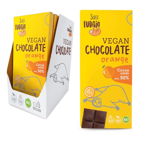 SUPER FUDGIO BIO Vegane Orangenschokolade | Organic und Glutenfrei | über Kokosnussmilch | 10 x 80g von SUPER FUDGiO