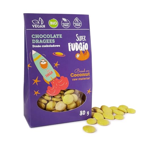 SUPERFUDGiO BIO Bio-Schoko-Dragees mit Kurkuma | Glutenfrei | 100% Natürlich und Vegan 80g von SUPER FUDGiO